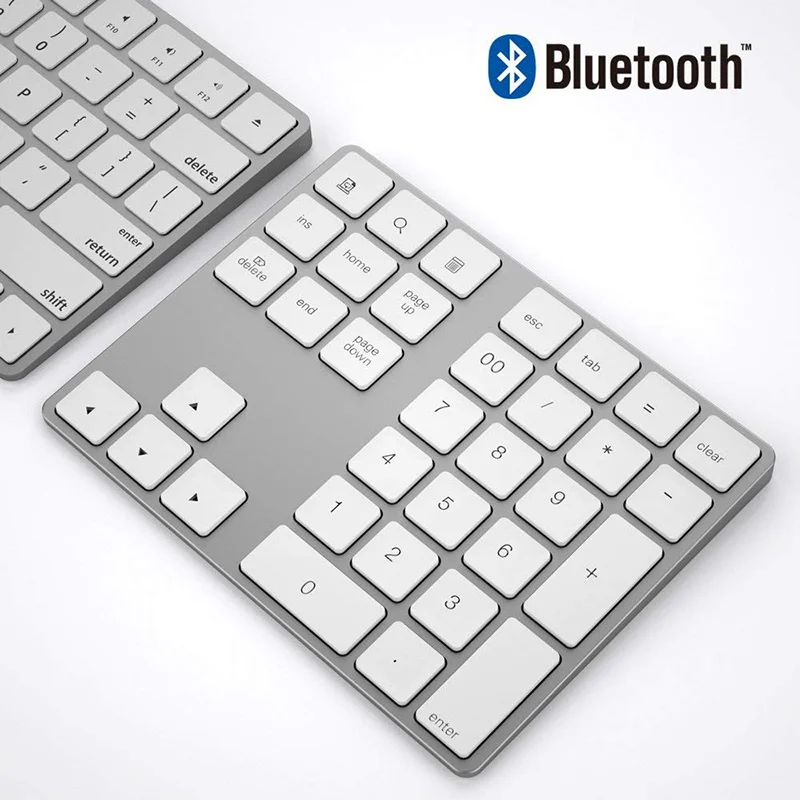 Bluetooth Numeric Keypad Aluminum Slim - Миниатюрная ультратонкая Bluetooth-клавиатура-нумератор из алюминия, перезаряжаемая,