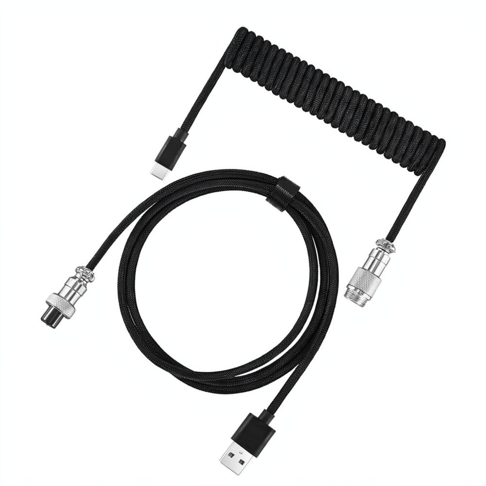 Type C Detachable Cable Coiled Keyboard - Спиральный кабель Aviator для механической клавиатуры,