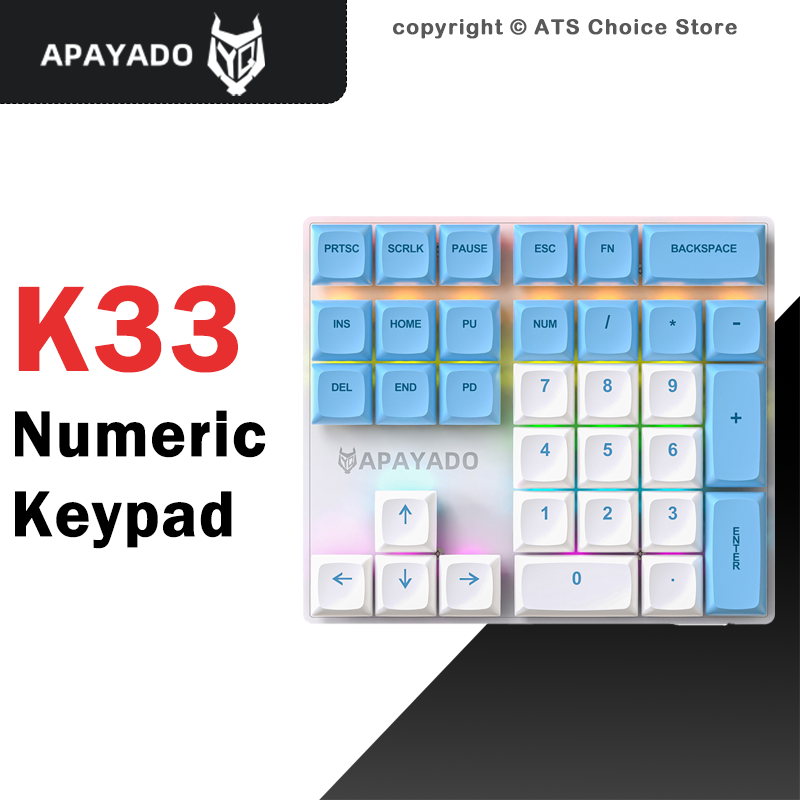 Pbt Keycaps For Numeric Keypad Numpad - Механическая цифровая клавиатура APAYADO K33, 33