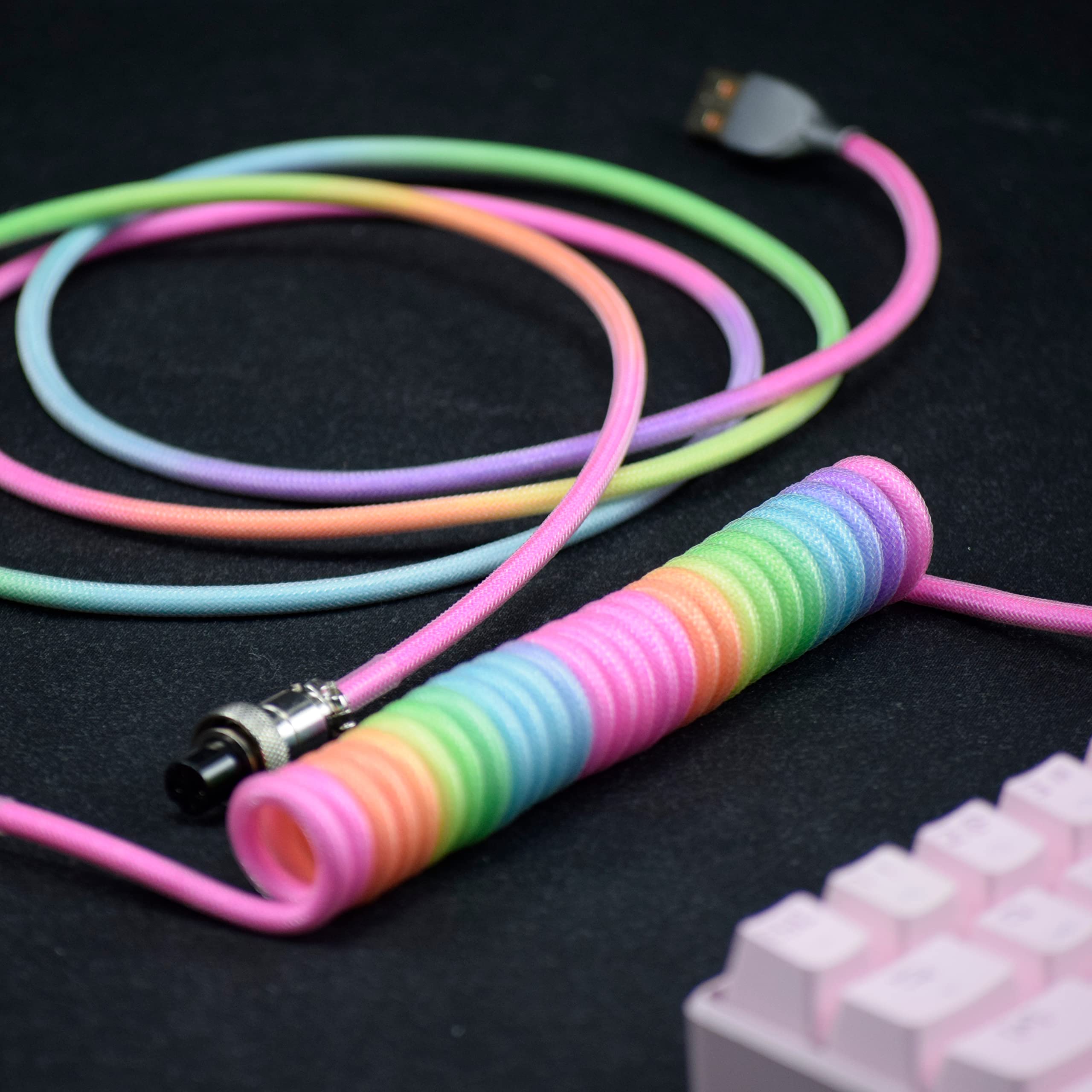 Type C Detachable Cable Coiled Keyboard - Кабели клавиатуры Type-C — USB A,