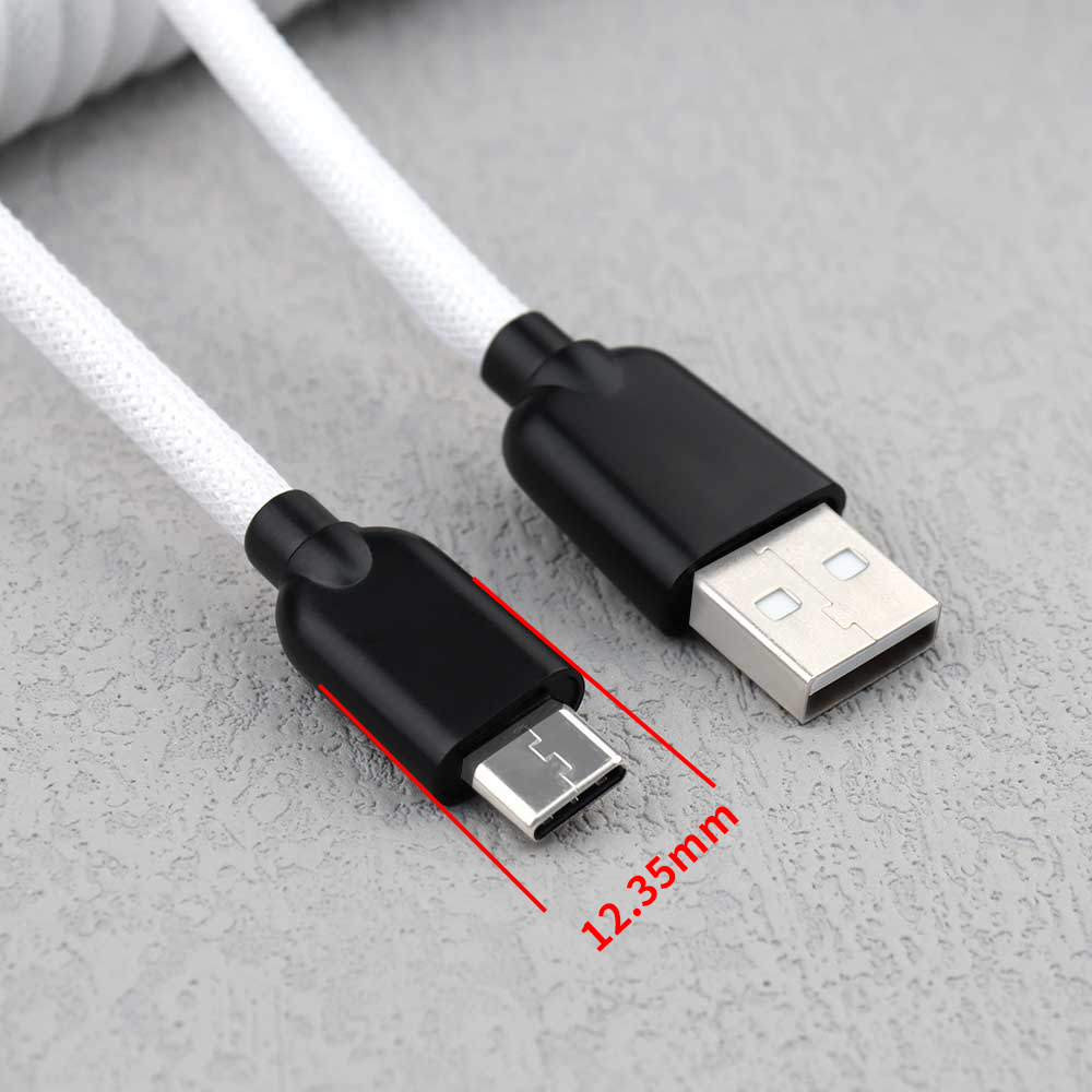 【 LANO 】Белый спиральный кабел – обзор и цена Type C Detachable Cable Coiled Keyboard