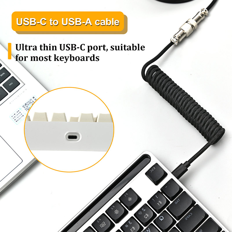 Спиральный кабель USB-Type C д – обзор и цена Type C Detachable Cable Coiled Keyboard