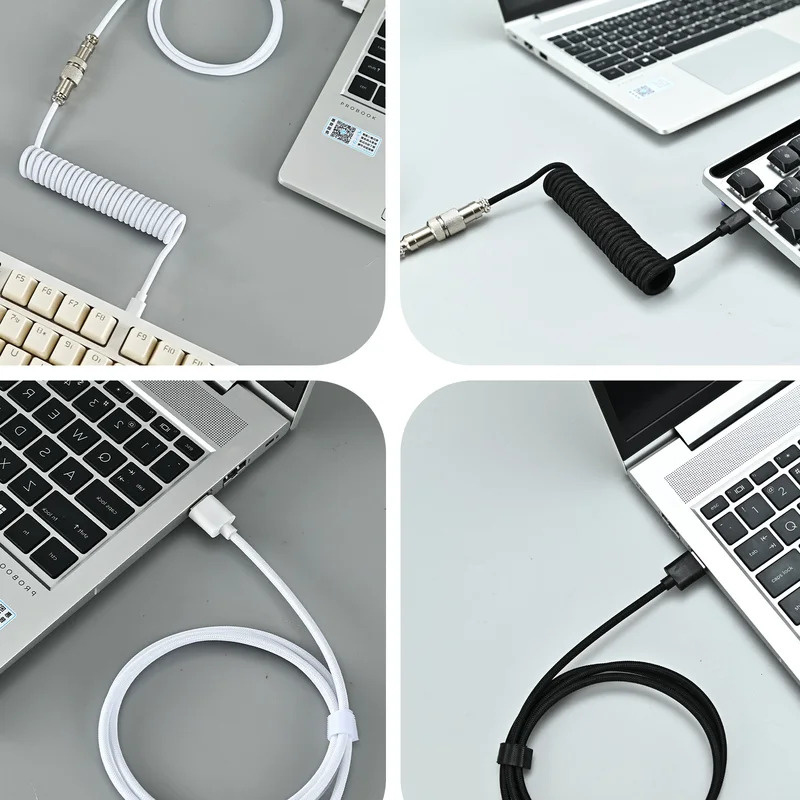 Спиральный кабель для клавиату – обзор и цена Type C Detachable Cable Coiled Keyboard